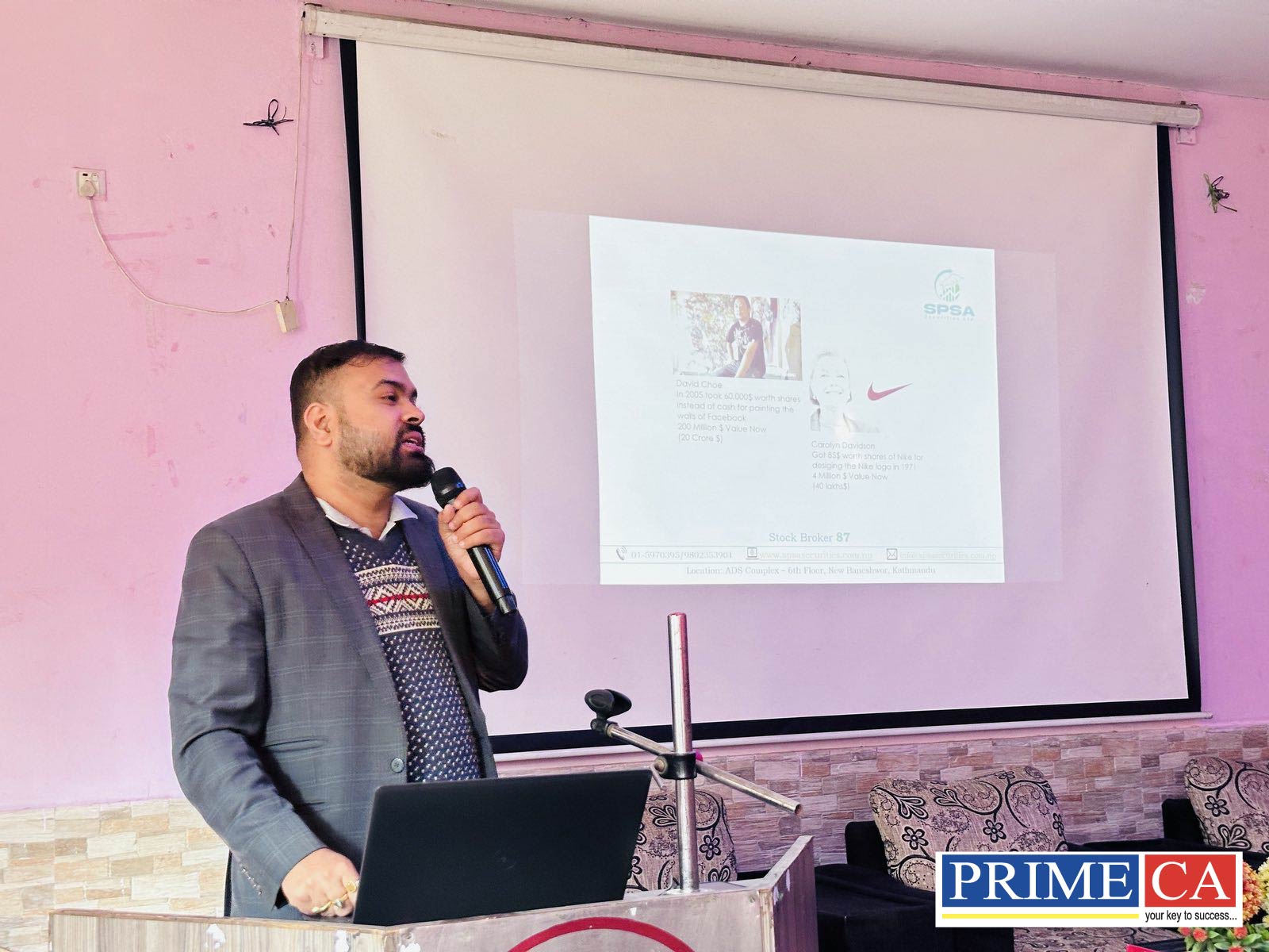 Training on Financial Freedom and Share Market to the students of Prime CA New Batch